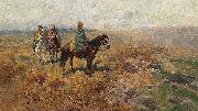Franz Roubaud Horsemen in the hills oil painting reproduction